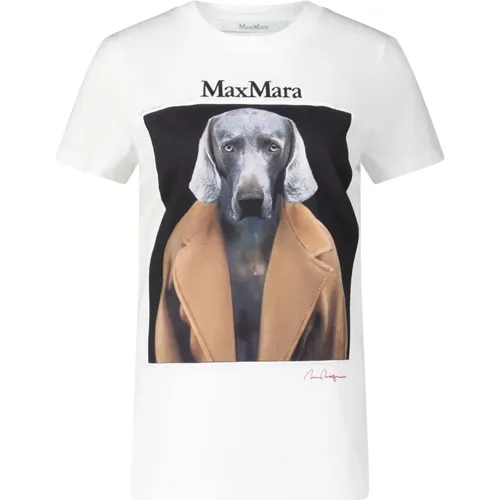 Hunde-Print T-Shirt , Damen, Größe: S - Max Mara - Modalova