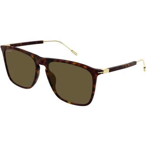 Stylish Sunglasses in Havana/ , male, Sizes: 58 MM - Gucci - Modalova