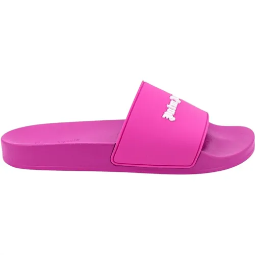 Rubber Slide Sandals for Men , male, Sizes: 12 UK - Palm Angels - Modalova
