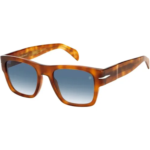 Bold Sungles in Havana Honey/Light Blue Shaded , male, Sizes: 52 MM - Eyewear by David Beckham - Modalova