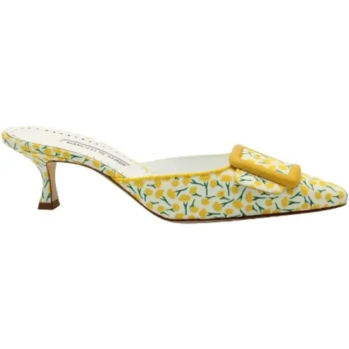 Pre-owned Cotton heels , female, Sizes: 5 1/2 UK - Manolo Blahnik Pre-owned - Modalova
