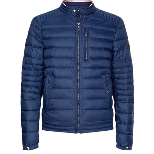 Quilted Biker Jacket - Midnight , male, Sizes: M - Tommy Hilfiger - Modalova