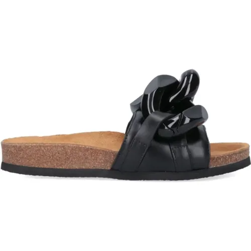 Schwarze flache Schuhe mit Slide-Sandalen , Damen, Größe: 35 EU - JW Anderson - Modalova