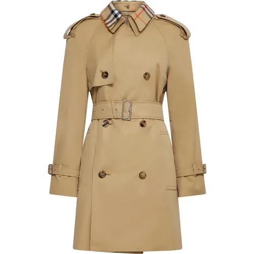 Kurzer Trenchcoat mit Karo-Details - Burberry - Modalova