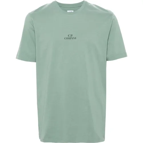 Grafik T-Shirt in Grün , Herren, Größe: XL - C.P. Company - Modalova