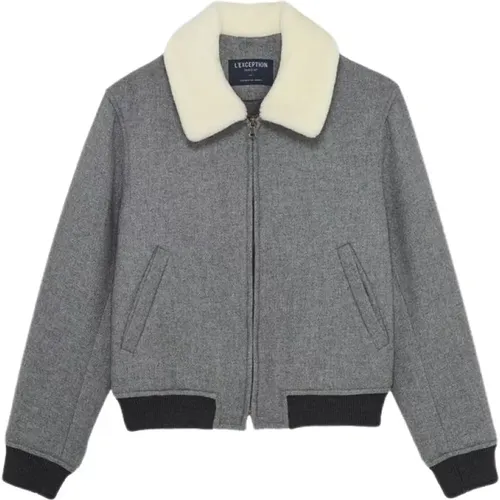Wool Aviator Jacket with Sheepskin Collar , female, Sizes: XL, M, L, S - L'Exception Paris - Modalova