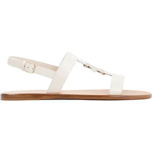 Nude Leder Sandalen Vida Stil , Damen, Größe: 35 EU - Salvatore Ferragamo - Modalova