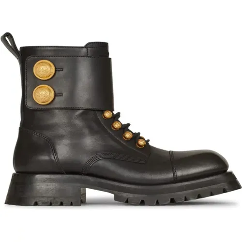 Ranger Army leather ankle boots , female, Sizes: 4 UK, 6 1/2 UK, 4 1/2 UK - Balmain - Modalova