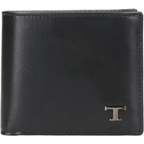 Leather Wallet with Metal Logo , male, Sizes: ONE SIZE - TOD'S - Modalova