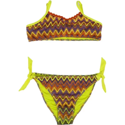Zigzag Bikini mit Neon-Details - 4Giveness - Modalova