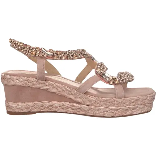 Snake Strap Wedge Sandal , female, Sizes: 7 UK, 6 UK, 5 UK, 3 UK, 2 UK, 4 UK, 8 UK, 9 UK - Alma en Pena - Modalova