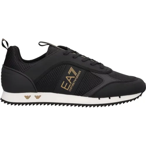 X8X185 Lifestyle Sneakers Schwarz Gold Weiß , Herren, Größe: 42 2/3 EU - Emporio Armani EA7 - Modalova