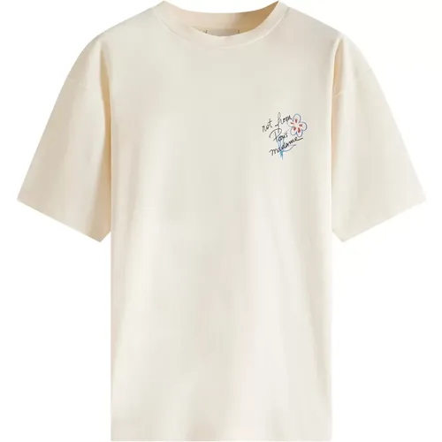 Halbärmeliges Baumwoll T-Shirt mit Logo - Drole de Monsieur - Modalova