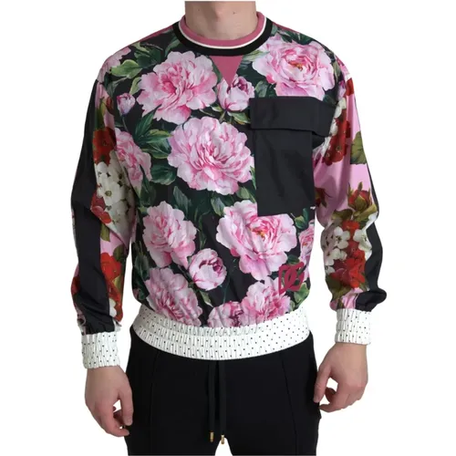 Blumenmuster Crewneck Sweater , Herren, Größe: M - Dolce & Gabbana - Modalova