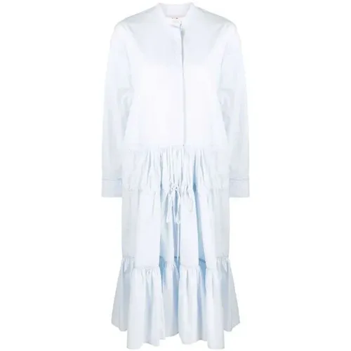 Elegant Tiered Ruched Midi Dress , female, Sizes: XS - Marni - Modalova