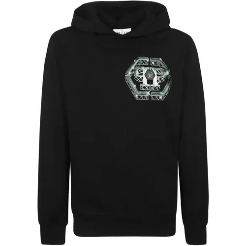 Baumwoll-Hoodie mit Logo-Print , Herren, Größe: 2XL - Philipp Plein - Modalova