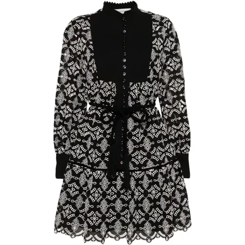 Black Embroidered Motif Dress , female, Sizes: XS, S, 2XS - Ermanno Scervino - Modalova