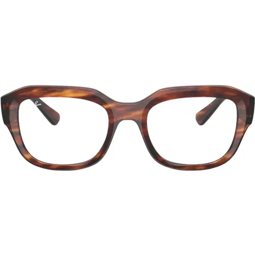 Striped Havana Eyewear Frames,LEONID RX 7225 Eyewear Frames - Ray-Ban - Modalova