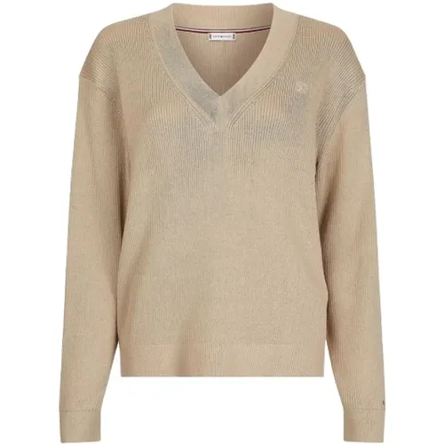 Lässiger Bio-Baumwollpullover , Damen, Größe: L - Tommy Hilfiger - Modalova