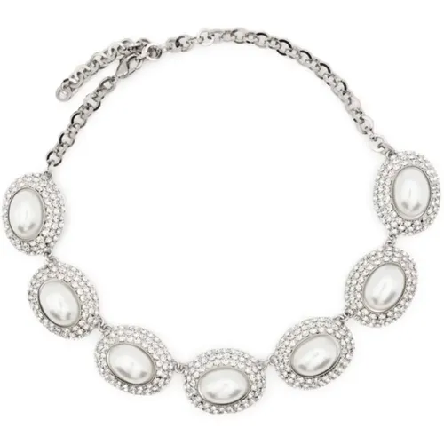 Silver Necklace for Women , female, Sizes: ONE SIZE - Alessandra Rich - Modalova