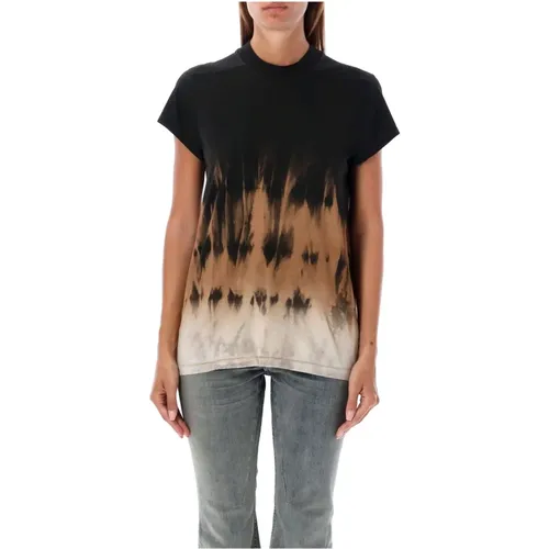 Schwarzes Tie-Dye T-Shirt Terra Aw24 , Damen, Größe: M - Rick Owens - Modalova