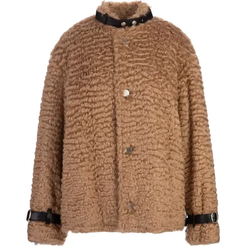 Brauner Mohair Kurzmantel - Jil Sander - Modalova