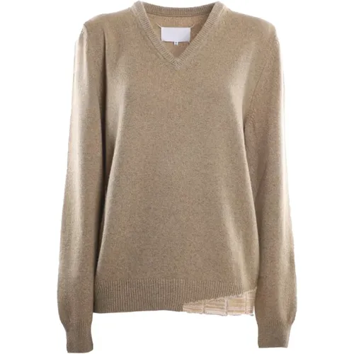 V-Neck Sweater with Long Sleeves , female, Sizes: S, XS - Maison Margiela - Modalova
