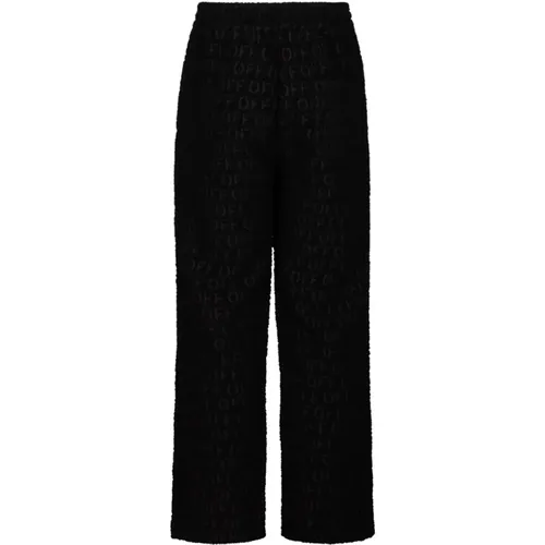 Logo Jacquard Trousers , male, Sizes: L, S - Off White - Modalova