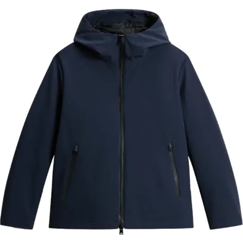 Blaue Pacific Softshell Jacke , Herren, Größe: XL - Woolrich - Modalova