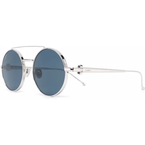 Silver Sunglasses with Original Accessories , male, Sizes: 52 MM - Cartier - Modalova