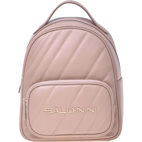 Backpack in nude quilted leather , female, Sizes: ONE SIZE - Baldinini - Modalova