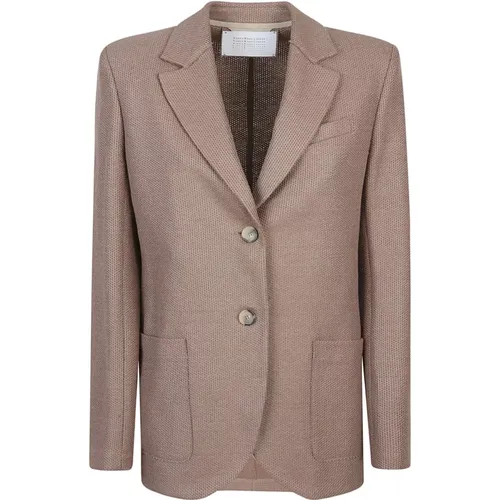 Linen and Cotton Jacket with Lapels , female, Sizes: M, S, XS - Harris Wharf London - Modalova