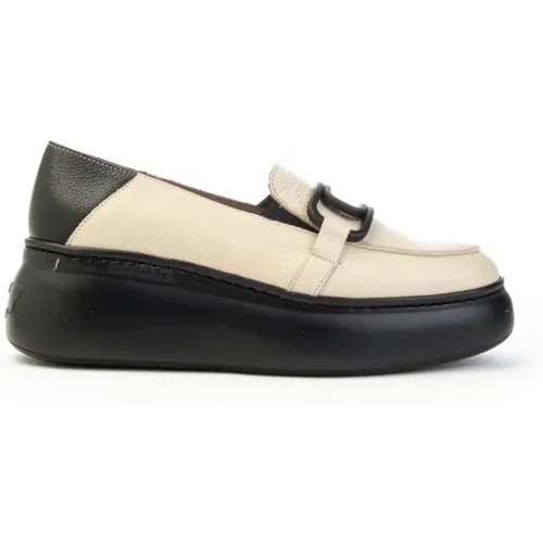 Schwarze Penny Loafer Plateauschuhe , Damen, Größe: 36 EU - Wonders - Modalova