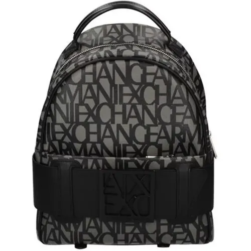 Stylischer bedruckter Baumwollrucksack mit Taschen - Armani Exchange - Modalova