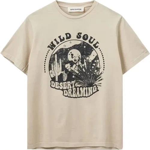 Light Sand Tee with Smart Print , female, Sizes: M, XS, L, S - Sofie Schnoor - Modalova