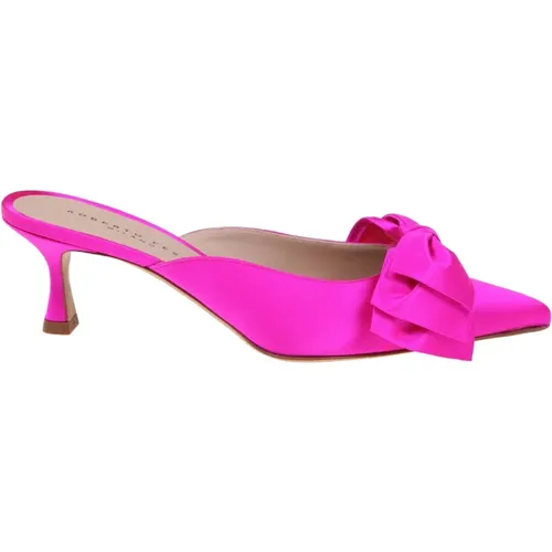 Fuchsia Satin Schleifen Sandalen Spitzes Modell , Damen, Größe: 38 EU - Roberto Festa - Modalova