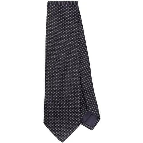 Marineblau Seidenbestickte Krawatte - Tagliatore - Modalova