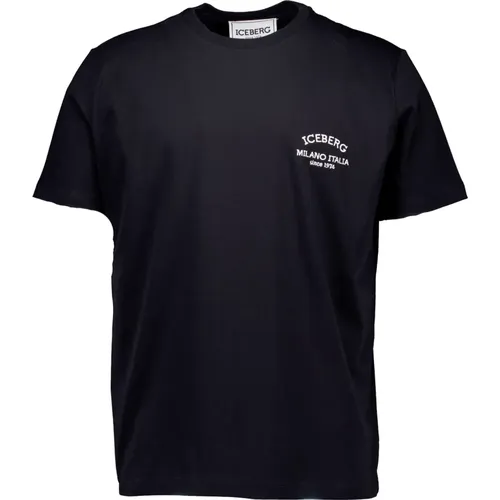 T-Shirts,Schwarzes T-Shirt mit Logo - Iceberg - Modalova