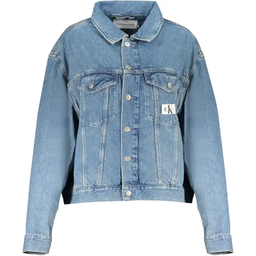 Blaue Jeansjacke Langarm Gewaschen - Calvin Klein - Modalova