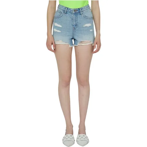 Helle Waschung Denim Shorts mit ausgefranster Saum , Damen, Größe: W29 - John Richmond - Modalova