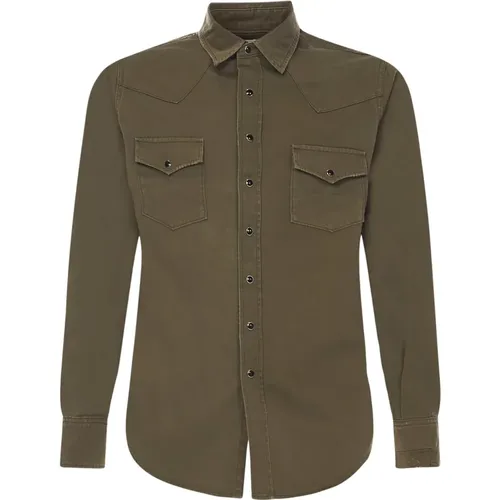 Khaki Casual Shirt Upgrade , male, Sizes: M, S - Saint Laurent - Modalova