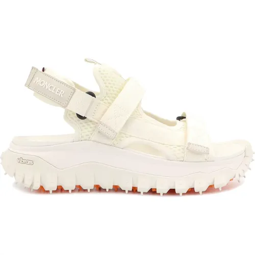 Weiße Sandalen mit Verstellbaren Riemen , Damen, Größe: 36 EU - Moncler - Modalova