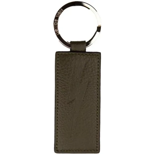 Leather Keychain Bsg903 X9200 , male, Sizes: ONE SIZE - Neil Barrett - Modalova