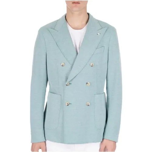 Double-breasted jacket with peak lapel , male, Sizes: 2XL, L, XL, S, M - Manuel Ritz - Modalova