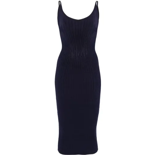 Ribbed Knit Dress , female, Sizes: M, L, S - Mugler - Modalova