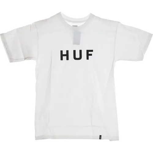 Logo Herren T-Shirt Weiß/Schwarz , Herren, Größe: L - HUF - Modalova