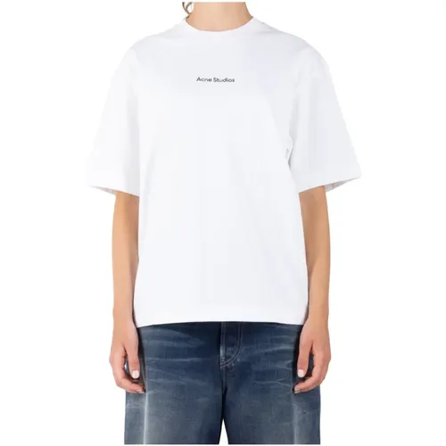 Weißes Baumwoll-T-Shirt Cl0274 , Damen, Größe: XS - Acne Studios - Modalova