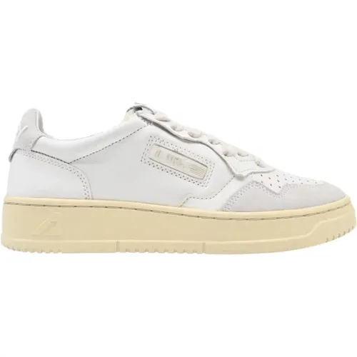 Offene Niedrige Damen Leder Sneakers Weiß - Autry - Modalova