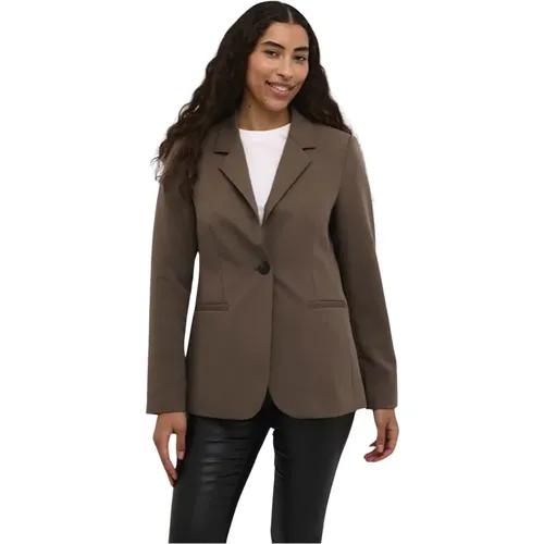 Brauner Blazer Jacke Major Stil , Damen, Größe: M - Kaffe - Modalova