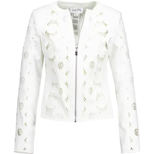 Elegante Offwhite Jacke mit Transparenten Spitzen-Details , Damen, Größe: S - Joseph Ribkoff - Modalova